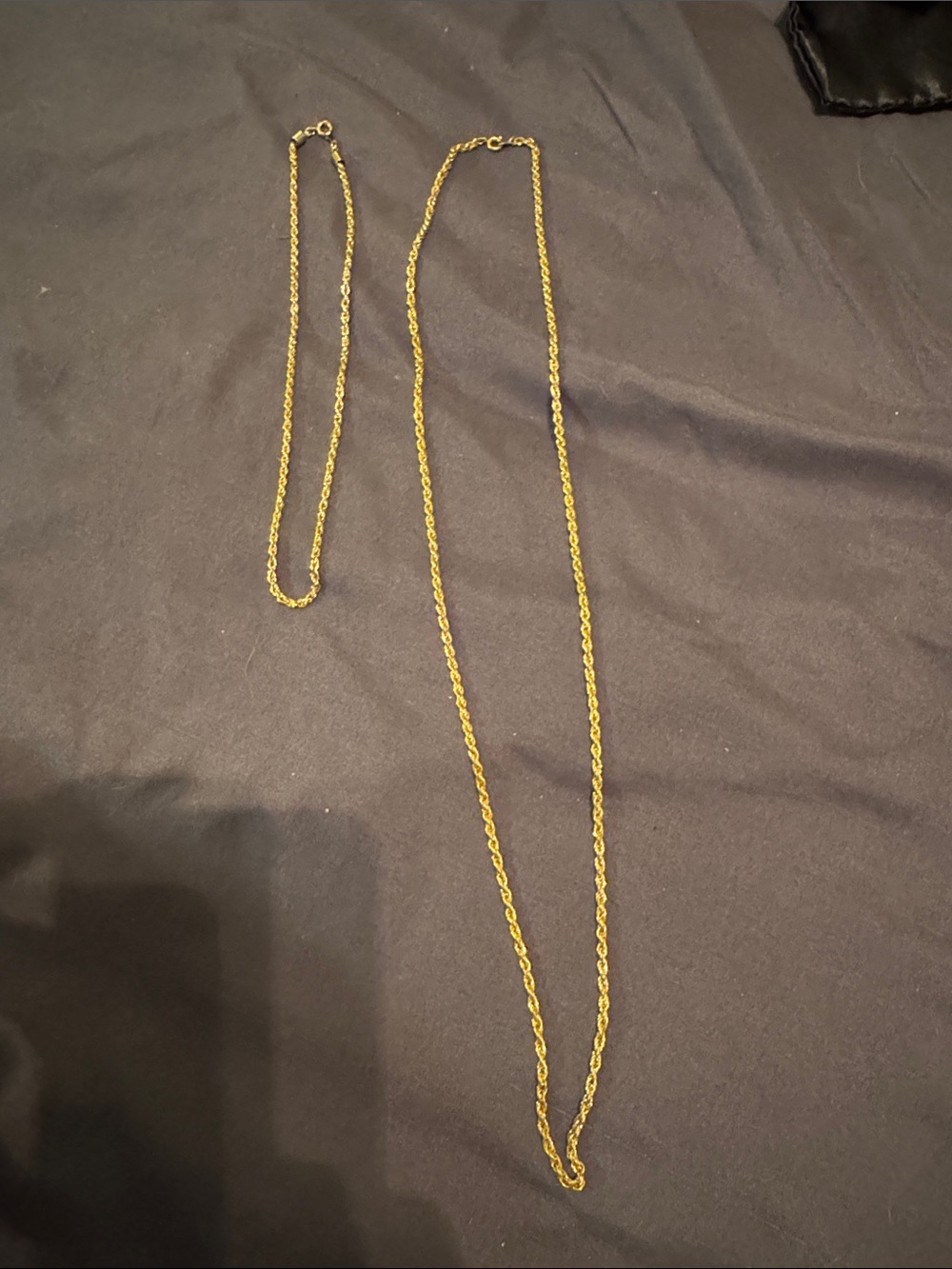 Classic Gold Rope Chain Necklace and Bracelet Set - Women Accessories